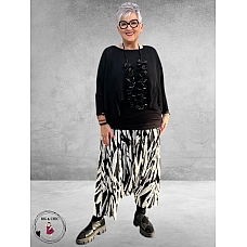 AKH Broek-Rok Donna  Zwart/Wit